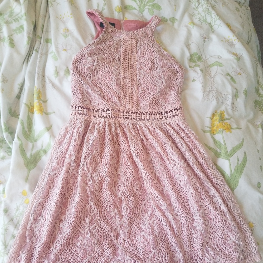 Pink lace dress